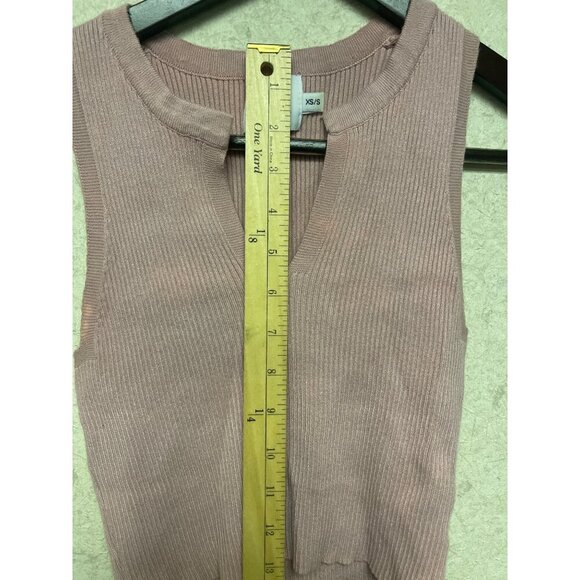 Princess Polly Women's Tank Top Knit Sweater Key Hole Pink Size XS Small Ribbed - Picture 5 of 7